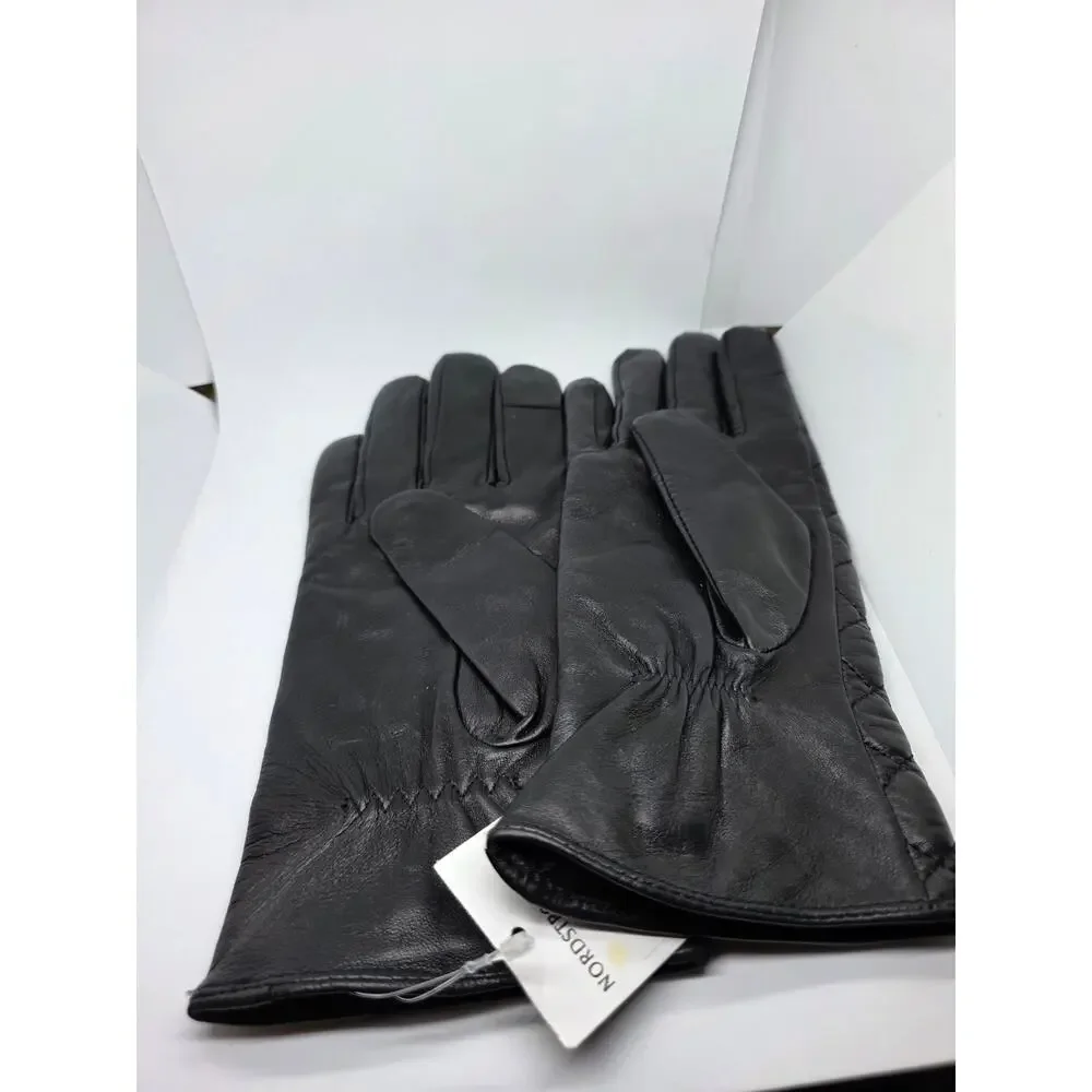 Michael Kors Black Quilted Leather Gloves